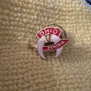 Ohio Zenobia Shriners Red and Gold Brooch